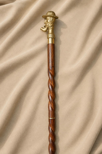 Canne de marche artisanale pour homme avec poignée en forme de cigare, canne en bois vintage de style victorien, canne décorative, cadeau unique - Product Image 4