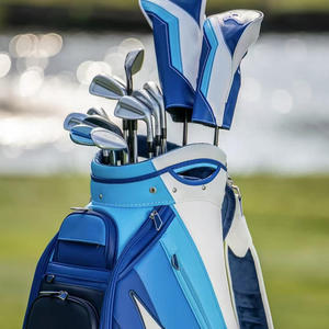 Sac de golf pliable en cuir PU, imperméable, bleu, léger, avec 6 séparateurs, logo brodé personnalisé, grande capacité - Product Image 5