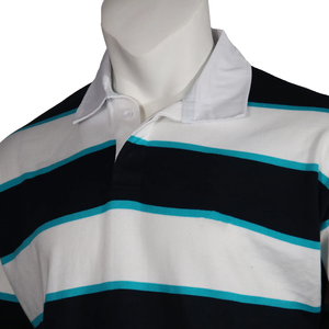 Chemise à manches longues pour homme, tricotée, 100% coton, respirante, style décontracté, bleu marine, blanc, turquoise - Product Image 5
