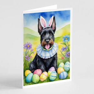 Scottish Terrier <b>Easter</b> Egg Hunt Whimsical A7 Greeting <b>Cards</b> <b>Pack</b> of 8 Blank Note <b>Cards</b> with Envelopes 5x7 Size - Product Image 1