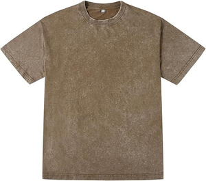 Camiseta de algodón morada para hombre, cuello redondo, manga corta, color liso, corte regular, informal, tejido de punto. - Product Image 3