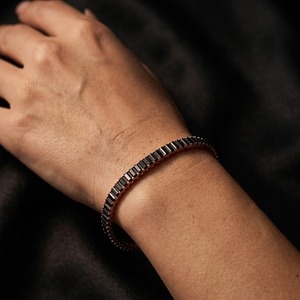 Rose Gold Plated 925 Silver Trendy Tennis <b>Bracelet</b> Rectangular Moissanite Geometric Link <b>Bangle</b> for Anniversary Gift - Product Image 4