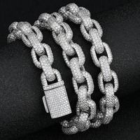 Collier à maillons avec pendentif en diamant Moissanite VVS de qualité supérieure, style rappeur, hip-hop, cadeau de mariage, plaqué or, argent sterling