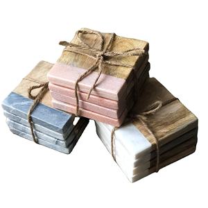 Taille personnalisée et meilleure couleur tapis de tasse sous-verres en marbre et en bois accessoire ménager produits Offre Spéciale - Product Image 1