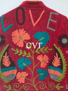 Handmade Velvet Suzani Eco-Friendly Uzbek Suzani Velvet Outerwear <b>Coat</b> Winter Boho Embroidered Women's Luxury <b>Coat</b> for Party Wea - Product Image 5