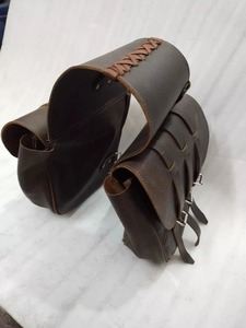 Premium Quality Leather Western Saddle Bag With 3 Strap Tan <b>Pipping</b> For Horse Available At Competitive Price - Product Image 4