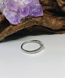 Support de monture de bague ovale cannelé en argent sterling massif 4x3mm, rhodié, pré-découpé, pour bijoux - Product Image 6