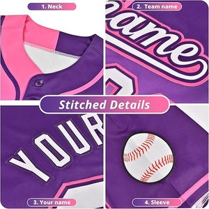 Camiseta de Uniforme de Béisbol con Logotipo y Número Bordados Personalizados, Ropa de Béisbol y Sóftbol, Jersey Sublimado de Talla Grande - Product Image 3