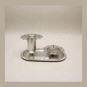 Luxury Silver Arabic <b>Bakhoor</b> Burner Set | Premium Metal Incense <b>Oud</b> Burner | Home Decor | Amg Exports Model AMM03 | Wholesale - Product Image 3