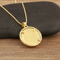 Collier avec pendentif œil bleu plaqué or, charme personnalisé, bijoux minimalistes, grand pendentif pour femmes, hommes, cadeau pour meilleur ami