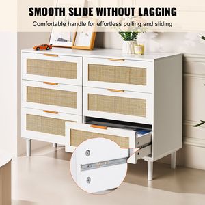 Cassettiera Boho in Rattan Naturale a 6 Cassetti per Esterni, Camera da Letto, Soggiorno - Ampio Spazio di Archiviazione - Product Image 6