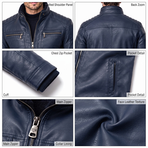 2026 OEM <b>Men</b> <b>Genuine</b> Cowhide <b>Leather</b> <b>Jacket</b> <b>Men's</b> Fashion <b>Leather</b> <b>Jacket</b> Breathable Zipper <b>Jackets</b> with Chest Pockets <b>Men</b> - Product Image 6