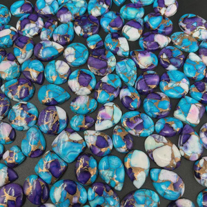 Piedra preciosa suelta de turquesa cobre violeta rara en forma libre para la fabricación de joyas - Product Image 1