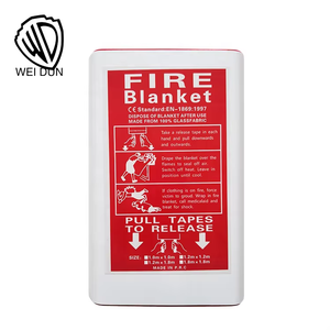 <b>Heavy</b> Duty Red Fiberglass Welding Fire <b>Blanket</b> Pull Tape 6FT X 6FT Oil Spatter Resistant High Temperature Protection for - Product Image 2