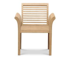 Fauteuil d'extérieur moderne en teck durable, empilable et imperméable, confortable pour appartement, cuisine, hôtel, jardins, patio et salon - Product Image 1