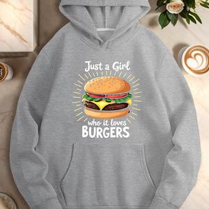 Just a Girl qui aime les sweats à capuche décontractés pour femmes BURGERS - Product Image 3