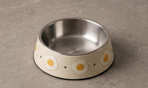 Gamelle Moderne en Métal Émaillé Anti-Renversement pour Animaux, Motif Œuf Mignon, pour Chiens et Chats, avec Base Antidérapante en Caoutchouc, Vente en Gros - Product Image 3