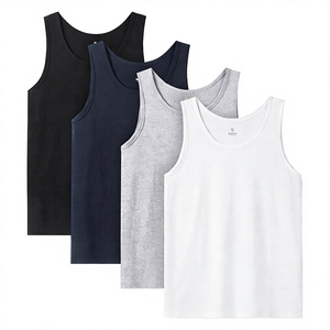 เสื้อกล้ามลำลองผู้ชาย ผ้าโพลีเอสเตอร์ 100% สีขาวคลาสสิก ดีไซน์เรียบง่าย เหมาะสำหรับใส่ซ้อนกัน เป็นมิตรกับสิ่งแวดล้อม พิมพ์ลาย DTF สำหรับกีฬาและการฝึกซ้อม - Product Image 1