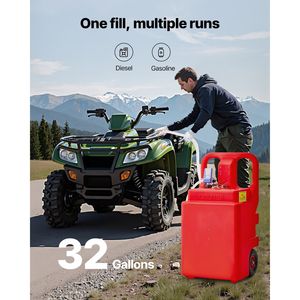 Bidón de Combustible Portátil de 32 Galones con Bomba Eléctrica de Transferencia de Combustible de 12V CC y 2.5 GPM, Manguera de Suministro de 4 pies y Función de Parada Automática - Product Image 2