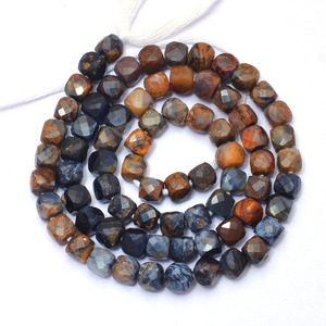Pietersita AAA+ de 4 mm, Cuentas Cúbicas Facetadas 3D, Pietersita Natural, Piedra Semipreciosa, Cuentas Sueltas Tipo Briolette para Joyería - Product Image 4