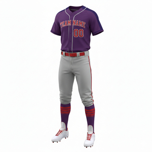 Uniforme de Béisbol Personalizado 100% Poliéster Transpirable, Camiseta y Pantalón de Alta Calidad, Impresión Sublimada, Secado Rápido, Cuello en V, Ropa Deportiva - Product Image 5