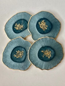 Ensemble de sous-verres en résine Art Déco à motif marbre fait main, décoration d'intérieur, sous-verres pour boissons en gros, couleurs et logo personnalisés - Product Image 2