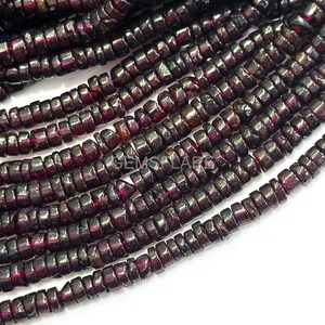 Natural Red Garnet Smooth Heishi Beads Loose Gemstone Beads Strand 4-4.5MM Garnet Beads Aaa Garnet Beads For Jewelry Making Bulk - Product Image 3