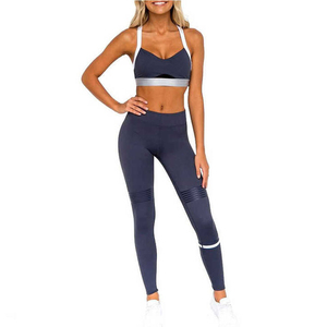 Conjunto deportivo de yoga para mujer, sujetador deportivo elástico y leggings moldeadores, ropa de fitness, ropa para correr, conjunto de yoga. - Product Image 1
