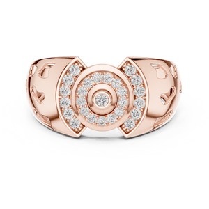 Anillo de Oro Rosa con Diamantes en Forma de Halo para Mujer, Diseño Geométrico de Lujo, Regalo de Joyería Fina para Aniversario de Bodas - Product Image 3