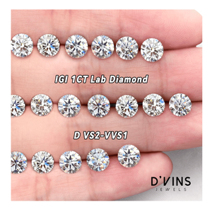 เพชรหลวม D'vins Jewels เพชรเลี้ยงในห้องปฏิบัติการ ทรงกลม D VVS-VS 0.5ct-2ct คุณภาพเยี่ยม เหมาะสำหรับทำเครื่องประดับ - Product Image 2