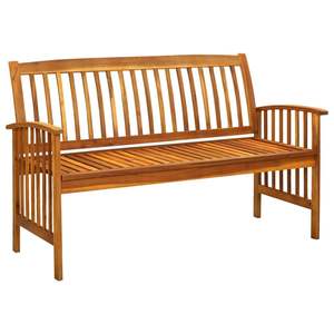 Banco de Jardín Ergonómico de Madera Maciza de Acacia Cálida de 57.9 Pulgadas, Banco para Patio - Product Image 2