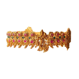 Ethnic Gold Plated <b>Copper</b> Bridal <b>Bangles</b> with Zircon Flower Design for Engagement - Product Image 2