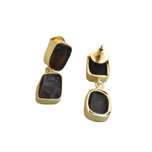Aretes de Aro de Latón al por Mayor, Joyería de Piedras Preciosas Naturales Auténticas, Textura Mate de Latón, Sin Níquel, Duraderos, Perfectos para Pedidos al por Mayor - Product Image 2