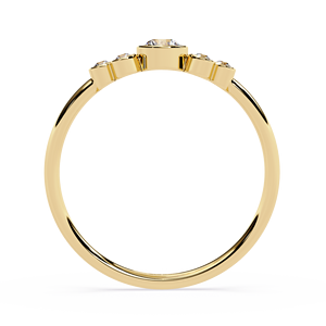 Anillo de compromiso y boda de lujo para mujer, de oro sólido de 18 quilates, con diamantes naturales auténticos de corte redondo, diseño minimalista y claridad VVS. - Product Image 5