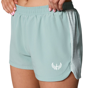 Shorts Deportivos Tejidos Verde Menta para Mujer, Shorts de Entrenamiento Ligeros, Cintura Elástica, Secado Rápido, Ropa Deportiva, Ropa de Gimnasio - Product Image 3