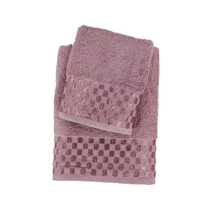 Ensemble de serviettes en coton rose rectangulaires à motif géométrique jacquard, douces pour la peau, pour usage domestique - Product Image 2