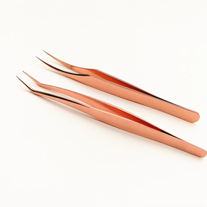 Copper Eyelash Tweezers Set Precision Stainless Steel <b>Smooth</b> Tip Makeup <b>Tools</b> for Lash Extension - Product Image 3