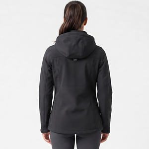 Chaqueta Softshell Impermeable y Cortavientos para Mujer, con Capucha, Bolsillo en el Pecho, Acolchada y Tejida, para Senderismo - Product Image 2