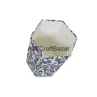 Poubelle hexagonale élégante en carton de papier coton fait main, pliable, à ouverture supérieure, pour usage intérieur/extérieur, bureau ou rue, vente en gros