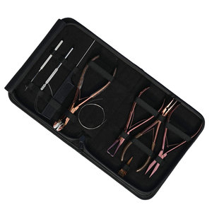Kit profesional de herramientas para extensiones de cabello: Tenazas para microperlas de crimpado plano, removedor de cinta adhesiva, herramienta de gancho y lazo, peine de cola para separar el cabello. - Product Image 5