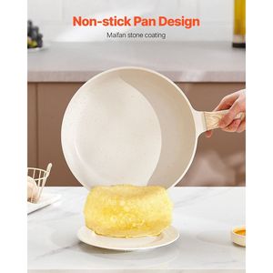 Set pentole e padelle da cucina a induzione antiaderente in granito bianco da 17 pezzi - Product Image 5