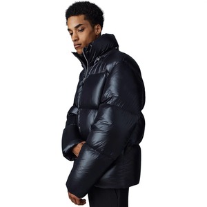 Veste d'hiver décontractée pour homme, noire, à capuche, rembourrée en duvet, avec logo sur le devant, coupe-vent, avec fermeture éclair, coupe régulière, séchage rapide, respirante - Product Image 6