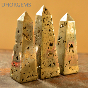 Obélisque en pyrite polie de qualité supérieure, pierre précieuse de cristal pour la guérison et la décoration, pyrite de cuivre à thème amoureux pour la décoration - Product Image 6