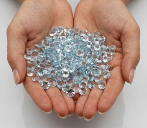Se Aceptan Pedidos Personalizados, Topacio Azul Cielo Natural al por Mayor, Gema Suelta Facetada, Corte Princesa de 4 mm, Proveedor de Gemas a Granel de China - Product Image 1