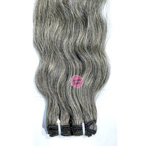 Cheveux Indiens 100% Naturels Qualité Supérieure 12A Ondulés Gris Naturel Tissage 100 Grammes/3.5 Ounces 1 Pièce - Product Image 3