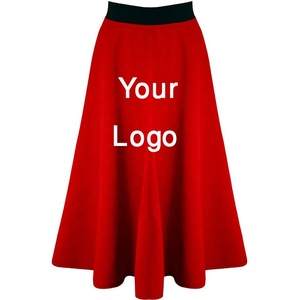 กระโปรงผ้าฝ้าย100% ยาวของผู้หญิงลายปักออกแบบโลโก้แบบลำลอง - Product Image 3