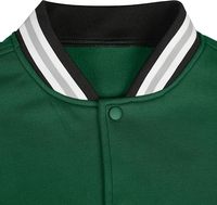Blouson universitaire avec poche de chargement solaire intégrée pour batterie externe, corps en laine, manches en cuir, manteau à énergie renouvelable