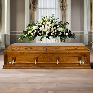 CKT2005 Regina Cercueil en bois de style nord-américain de haute qualité Cercueils en bois dur Urnes Fabricant de fournitures funéraires - Product Image 1