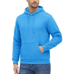 Sudadera con Capucha para Hombre, Color Sólido, Corte Regular, Felpa, Informal, para Otoño, Diseño con Bolsillo Azul, Algodón, Sudaderas con Capucha para Hombre 2026 - Product Image 5