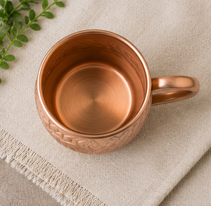 <b>Copper</b> <b>Mug</b> With Floral Embossed Design Handle Other Drinkware Premium Insulated Botanical Cocktail Drinkware Eco-Friendly - Product Image 6